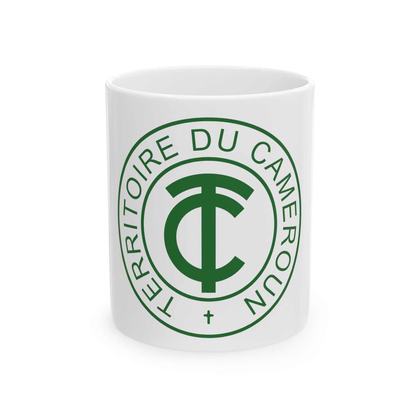 Emblem of French Cameroon - White Coffee Mug-11oz-The Sticker Space