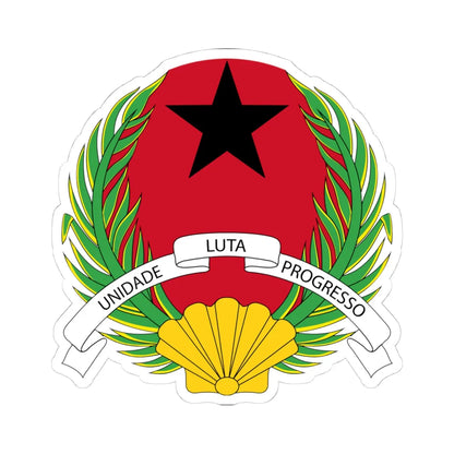 Emblem of Guinea-Bissau (Guinea) (Coat of Arms) STICKER Vinyl Kiss-Cut Decal 4 Inch White - The Sticker Space