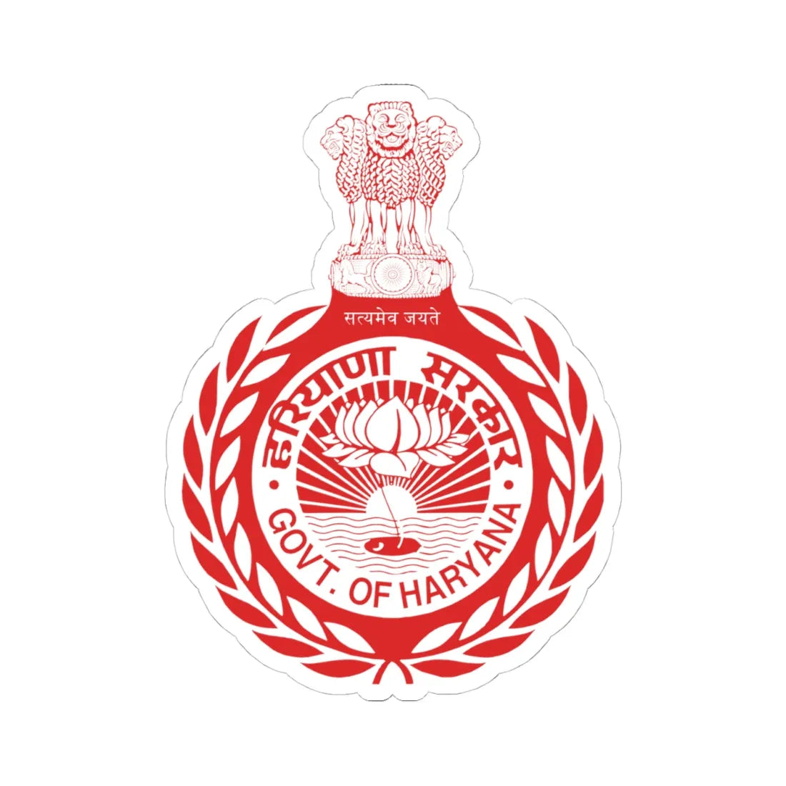 Emblem of Haryana (India) (Coat of Arms) STICKER Vinyl Kiss-Cut Decal - The Sticker Space