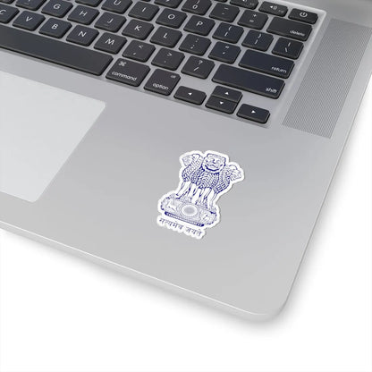 Emblem of India navy blue (India) (Coat of Arms) STICKER Vinyl Kiss-Cut Decal - The Sticker Space