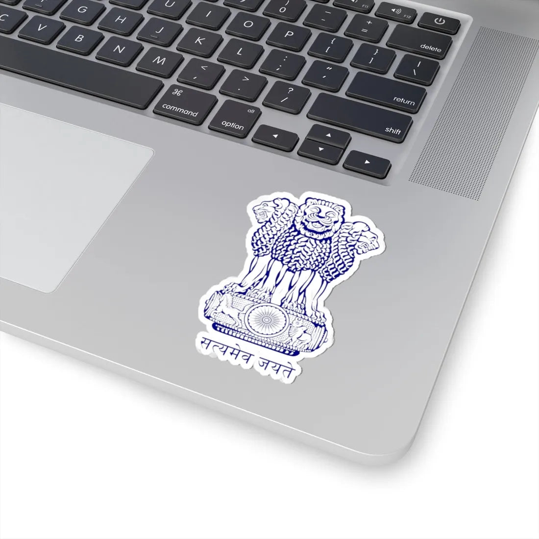 Emblem of India navy blue (India) (Coat of Arms) STICKER Vinyl Kiss-Cut Decal - The Sticker Space