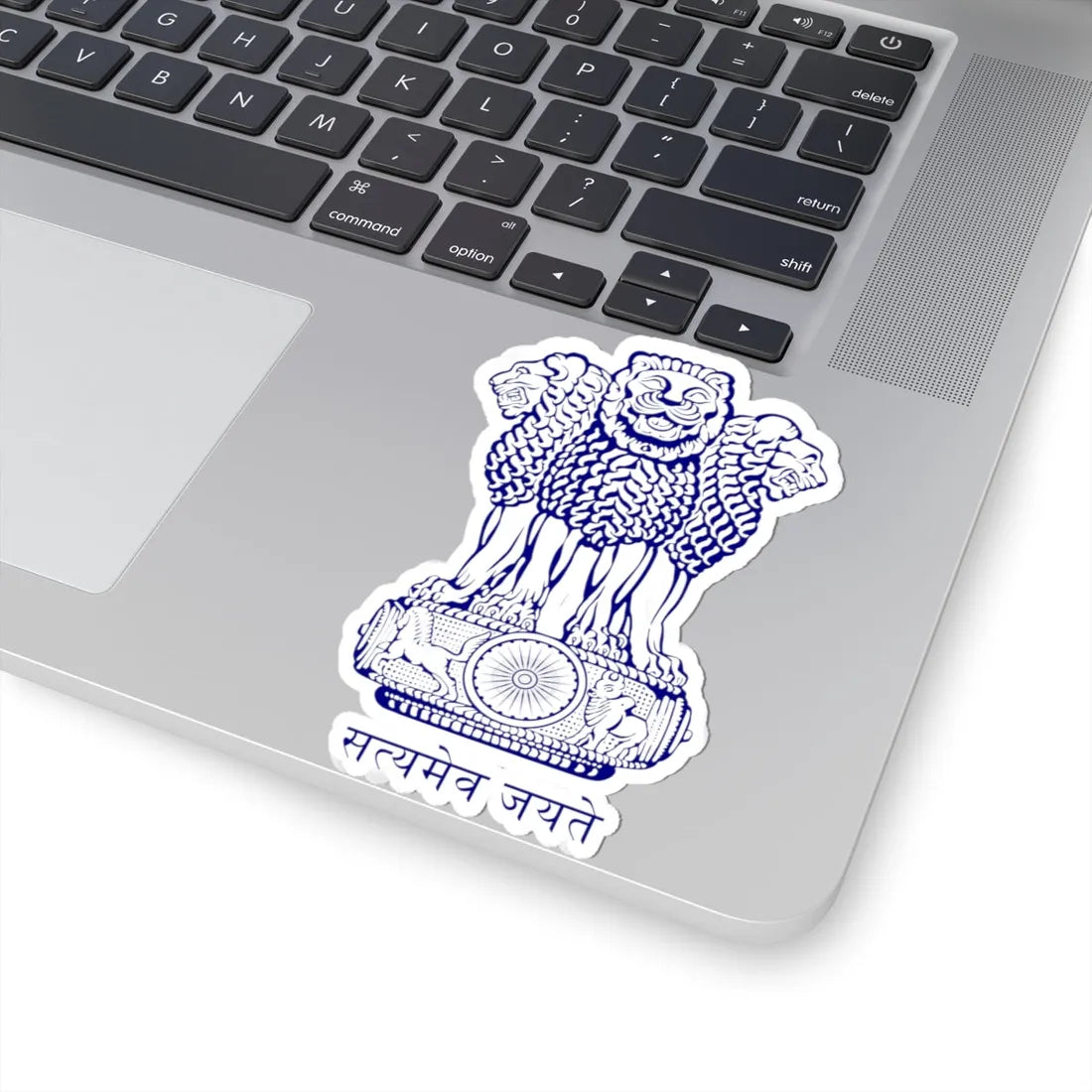 Emblem of India navy blue (India) (Coat of Arms) STICKER Vinyl Kiss-Cut Decal - The Sticker Space