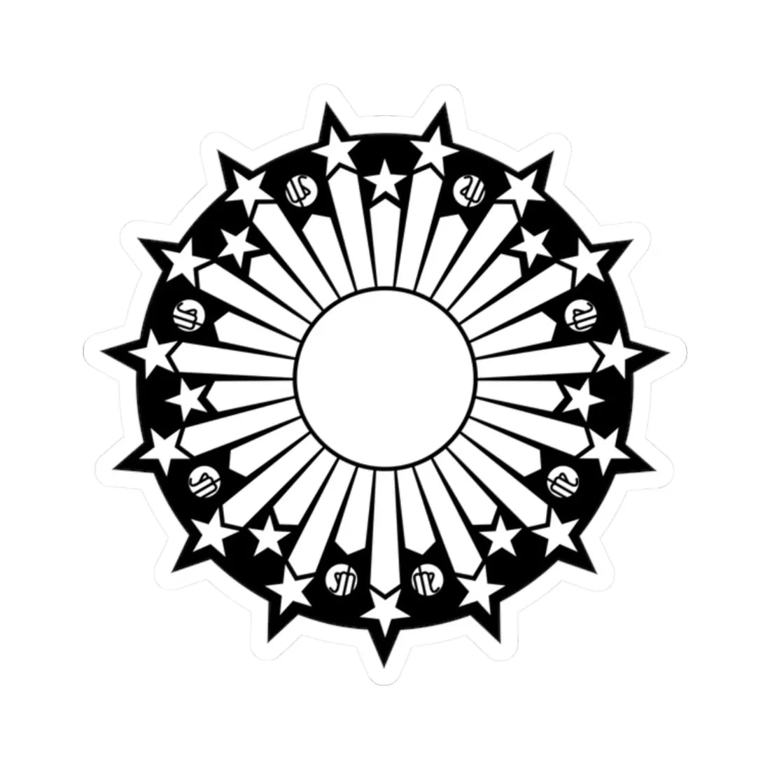 Emblem of Iran 1980 (Iran) (Coat of Arms) STICKER Vinyl Kiss-Cut Decal 2 Inch White - The Sticker Space