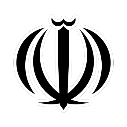 Emblem of Iran (Iran) (Coat of Arms) STICKER Vinyl Kiss-Cut Decal 4 Inch White - The Sticker Space