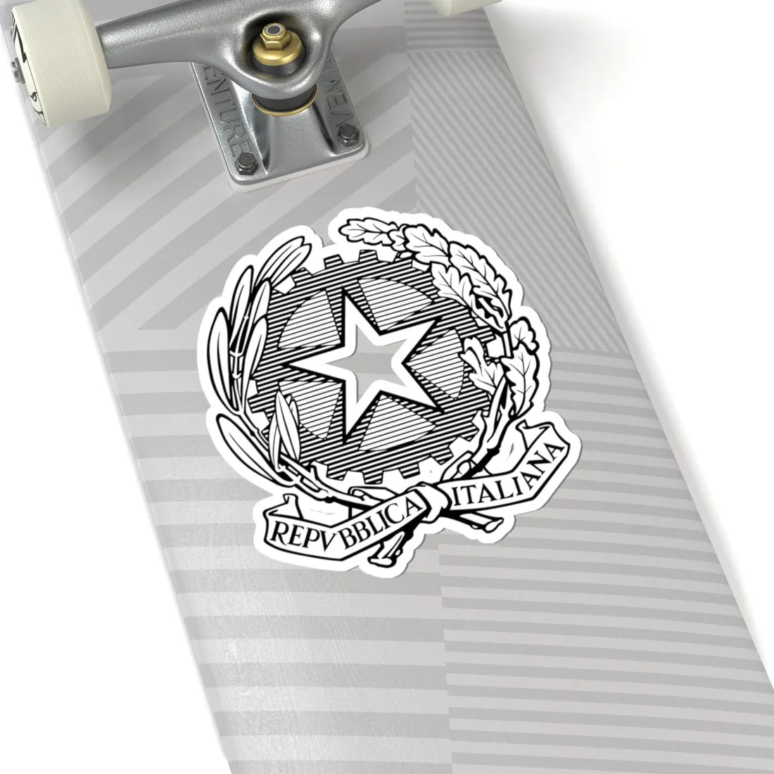 Emblem of Italy black and white (Italy) (Coat of Arms) STICKER Vinyl Kiss-Cut Decal - The Sticker Space