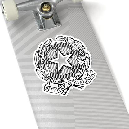 Emblem of Italy black and white (Italy) (Coat of Arms) STICKER Vinyl Kiss-Cut Decal - The Sticker Space