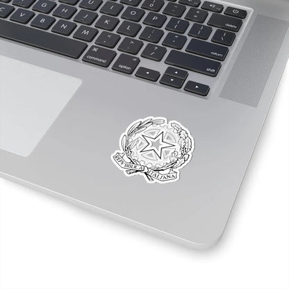 Emblem of Italy black and white without striped background (Italy) (Coat of Arms) STICKER Vinyl Kiss-Cut Decal - The Sticker Space