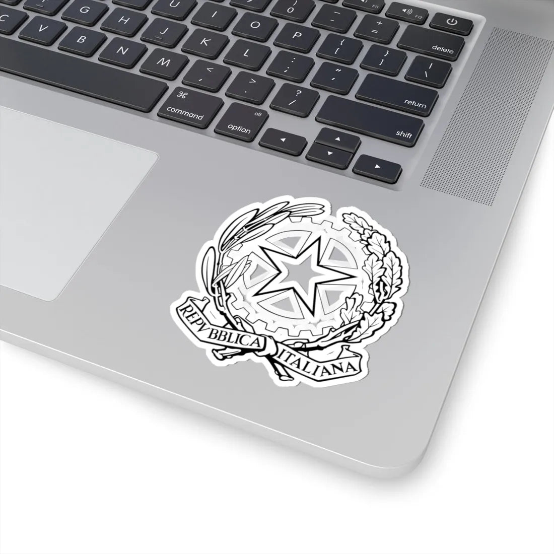 Emblem of Italy black and white without striped background (Italy) (Coat of Arms) STICKER Vinyl Kiss-Cut Decal - The Sticker Space