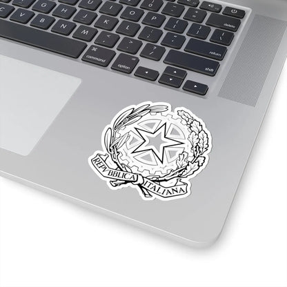 Emblem of Italy black and white without striped background (Italy) (Coat of Arms) STICKER Vinyl Kiss-Cut Decal - The Sticker Space