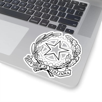 Emblem of Italy black and white without striped background (Italy) (Coat of Arms) STICKER Vinyl Kiss-Cut Decal - The Sticker Space