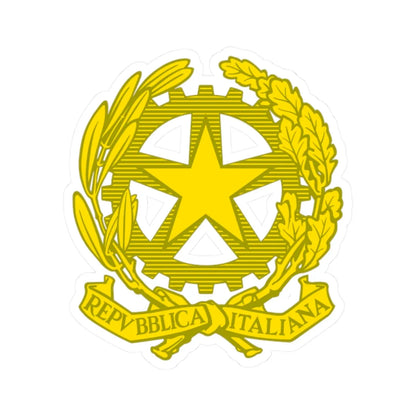 Emblem of Italy golden (Italy) (Coat of Arms) STICKER Vinyl Kiss-Cut Decal 2 Inch White - The Sticker Space