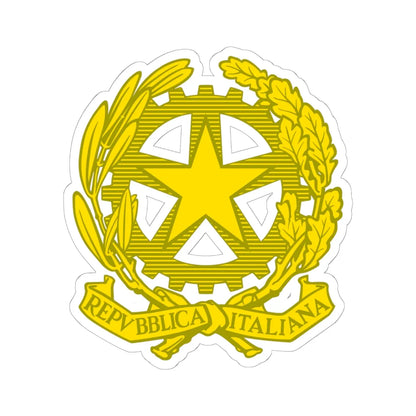Emblem of Italy golden (Italy) (Coat of Arms) STICKER Vinyl Kiss-Cut Decal 6 Inch White - The Sticker Space