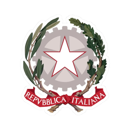 Emblem of Italy (Italy) (Coat of Arms) STICKER Vinyl Kiss-Cut Decal 2 Inch White - The Sticker Space