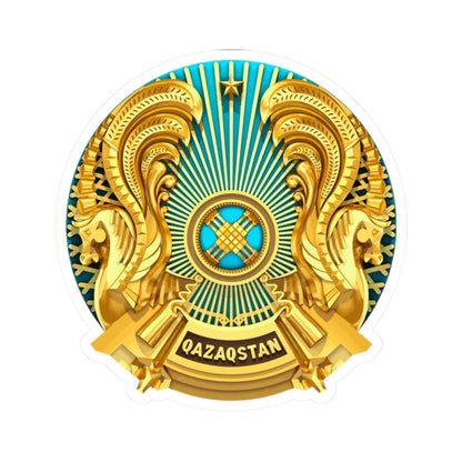 Emblem of Kazakhstan 3D (Kazakhstan) (Coat of Arms) STICKER Vinyl Kiss-Cut Decal 2 Inch White - The Sticker Space