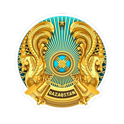 Emblem of Kazakhstan 3D (Kazakhstan) (Coat of Arms) STICKER Vinyl Kiss-Cut Decal 3 Inch White - The Sticker Space