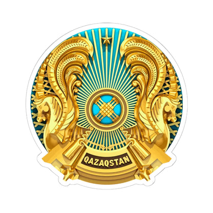 Emblem of Kazakhstan 3D (Kazakhstan) (Coat of Arms) STICKER Vinyl Kiss-Cut Decal 6 Inch White - The Sticker Space