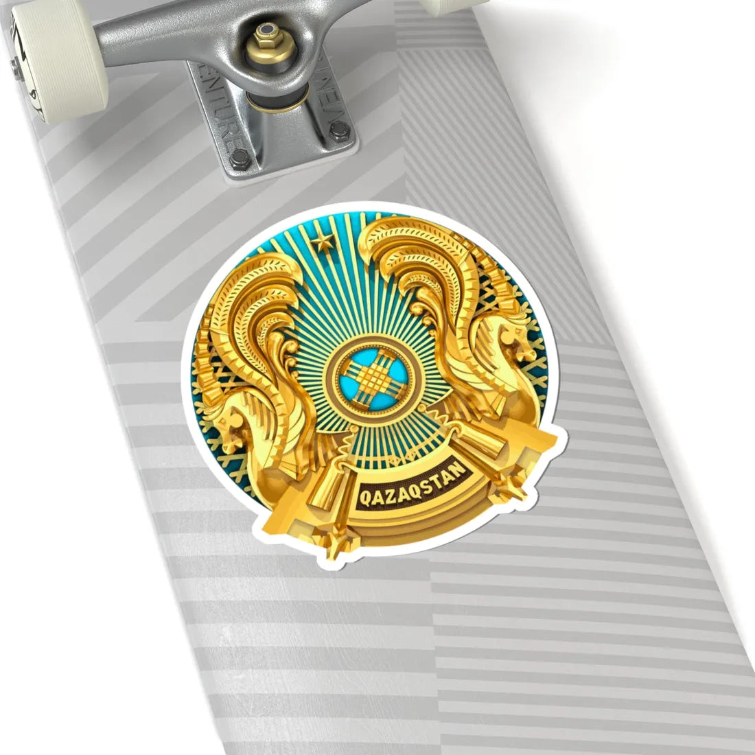 Emblem of Kazakhstan 3D (Kazakhstan) (Coat of Arms) STICKER Vinyl Kiss-Cut Decal - The Sticker Space