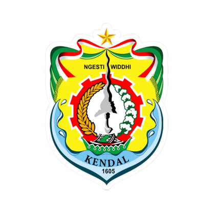 Emblem of Kendal Regency 2011 (Indonesia) (Coat of Arms) STICKER Vinyl Kiss-Cut Decal 2 Inch White - The Sticker Space
