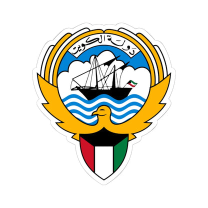 Emblem of Kuwait (Kuwait) (Coat of Arms) STICKER Vinyl Kiss-Cut Decal 6 Inch White - The Sticker Space