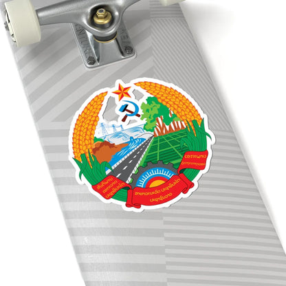 Emblem of Laos 1975-1991 (Laos) (Coat of Arms) STICKER Vinyl Kiss-Cut Decal - The Sticker Space