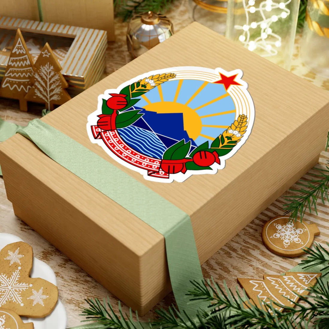 Emblem of Macedonia 1946-2009 (Yugoslavia) (Coat of Arms) STICKER Vinyl Kiss-Cut Decal - The Sticker Space