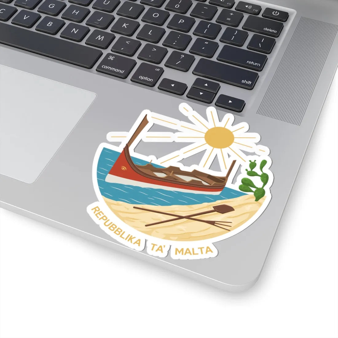 Emblem of Malta 1975-1988 (Malta) (Coat of Arms) STICKER Vinyl Kiss-Cut Decal - The Sticker Space