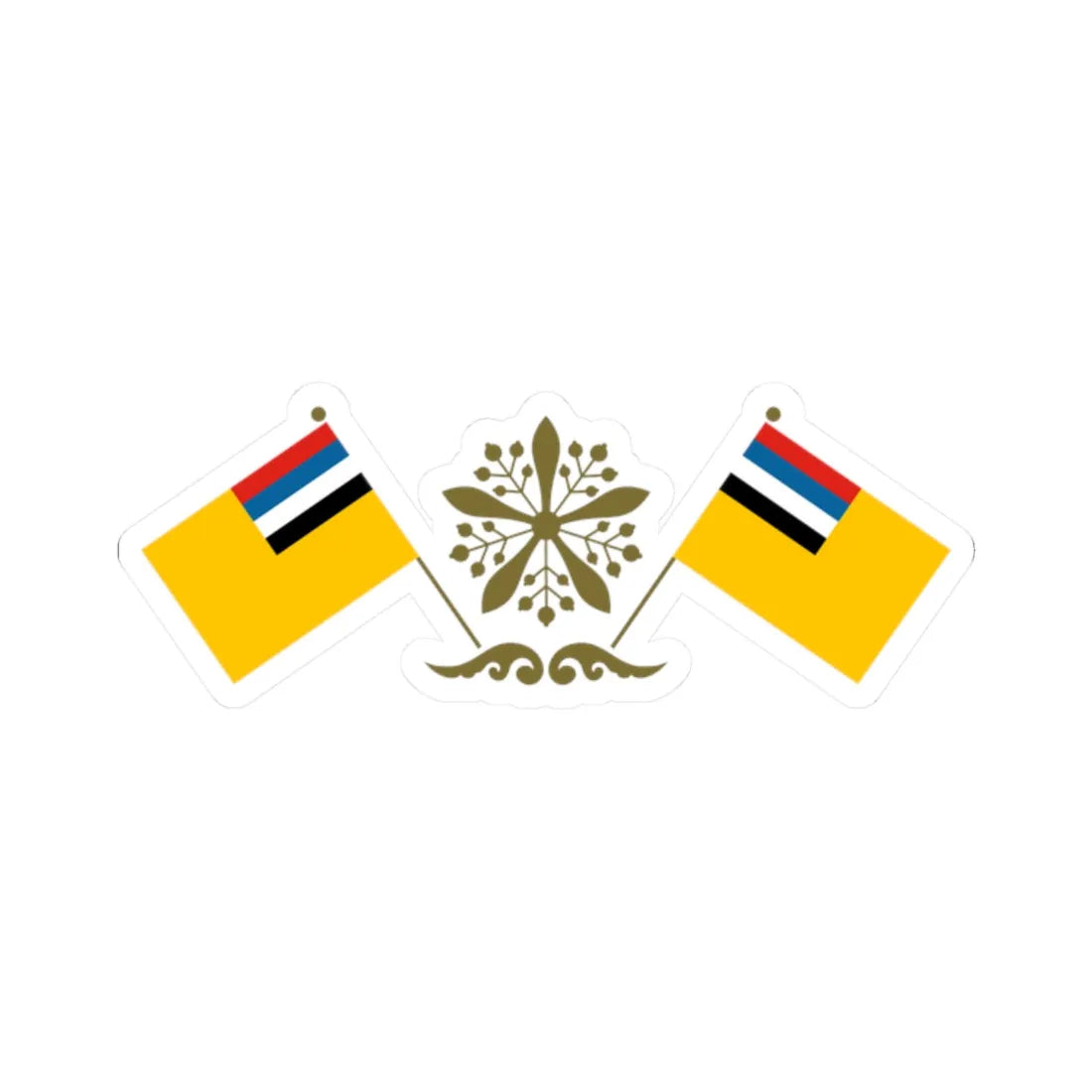 Emblem of Manchukuo (Coat of Arms) STICKER Vinyl Kiss-Cut Decal 2 Inch White - The Sticker Space