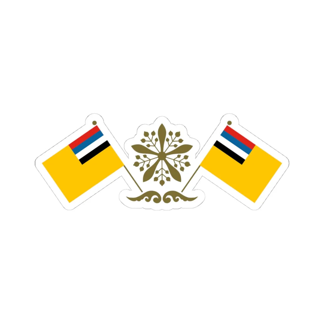 Emblem of Manchukuo (Coat of Arms) STICKER Vinyl Kiss-Cut Decal 4 Inch White - The Sticker Space