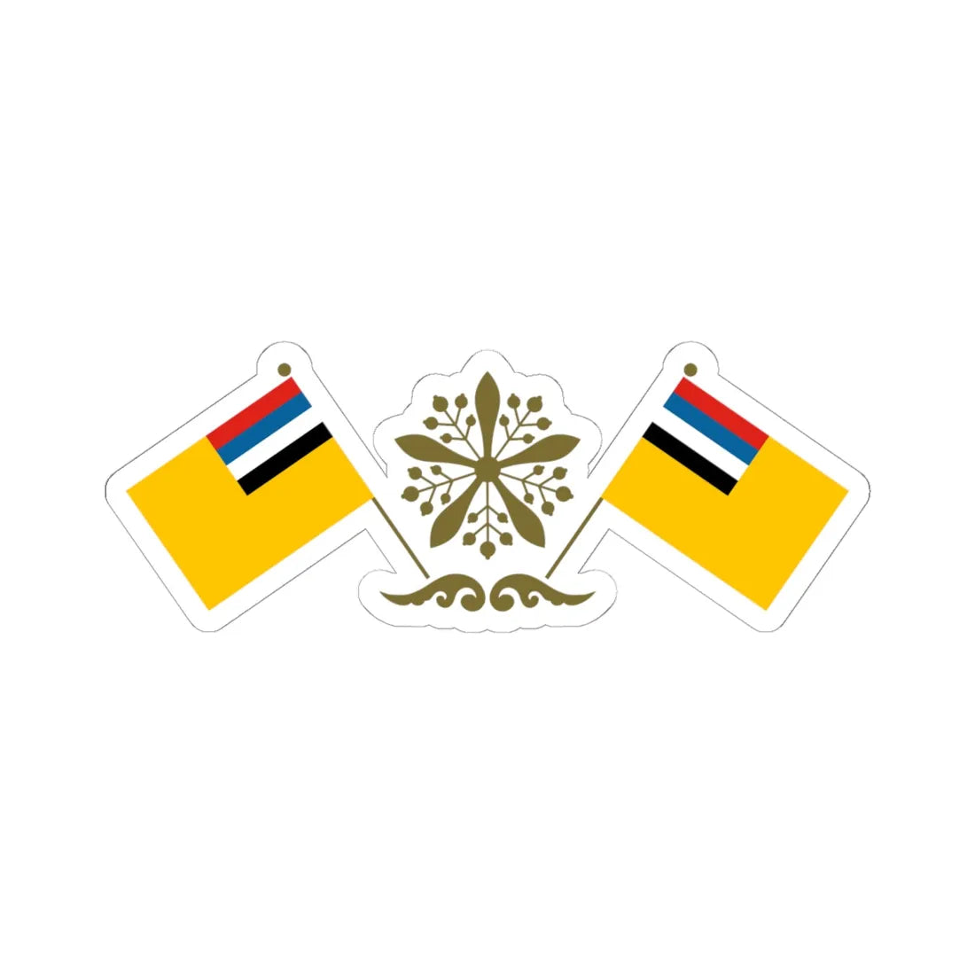 Emblem of Manchukuo (Coat of Arms) STICKER Vinyl Kiss-Cut Decal 6 Inch White - The Sticker Space