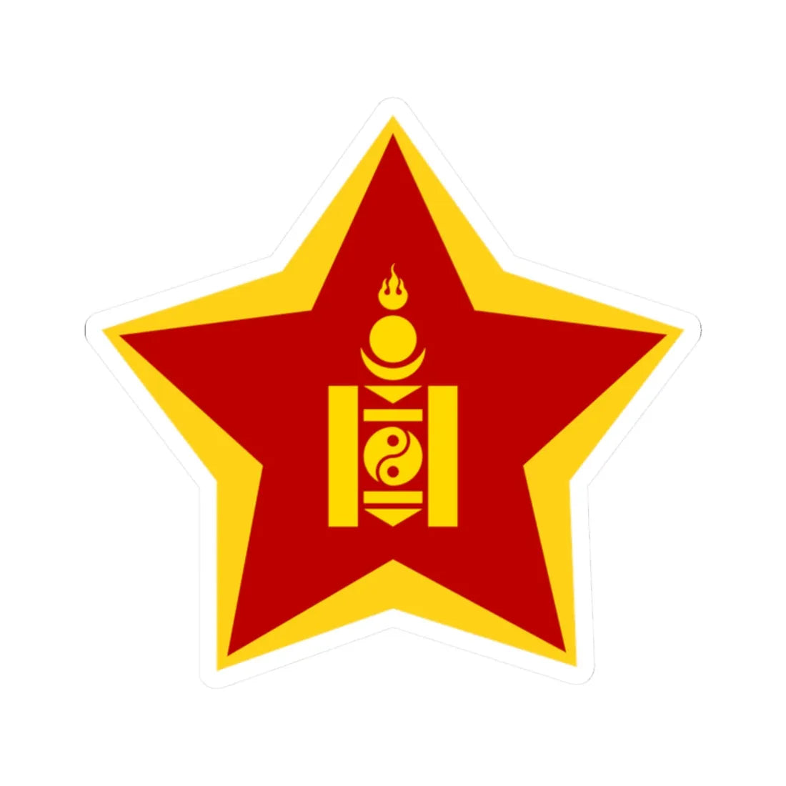 Emblem of Mongolian Peoples Army (Mongolia) (Coat of Arms) STICKER Vinyl Kiss-Cut Decal 2 Inch White - The Sticker Space