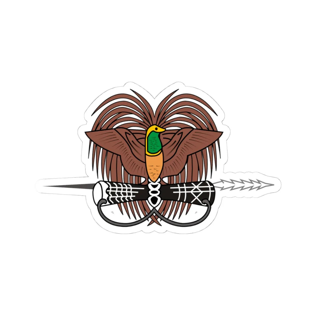 Emblem of Papua New Guinea (Guinea) (Coat of Arms) STICKER Vinyl Kiss-Cut Decal 4 Inch White - The Sticker Space