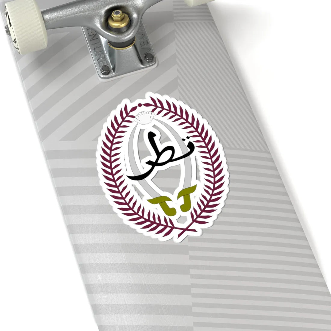 Emblem of Qatar 1966-1976 (Qatar) (Coat of Arms) STICKER Vinyl Kiss-Cut Decal - The Sticker Space