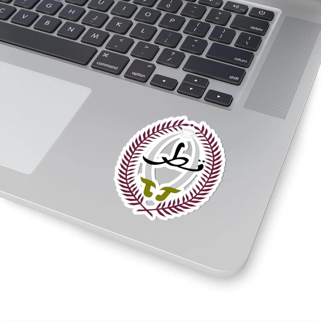 Emblem of Qatar 1966-1976 (Qatar) (Coat of Arms) STICKER Vinyl Kiss-Cut Decal - The Sticker Space