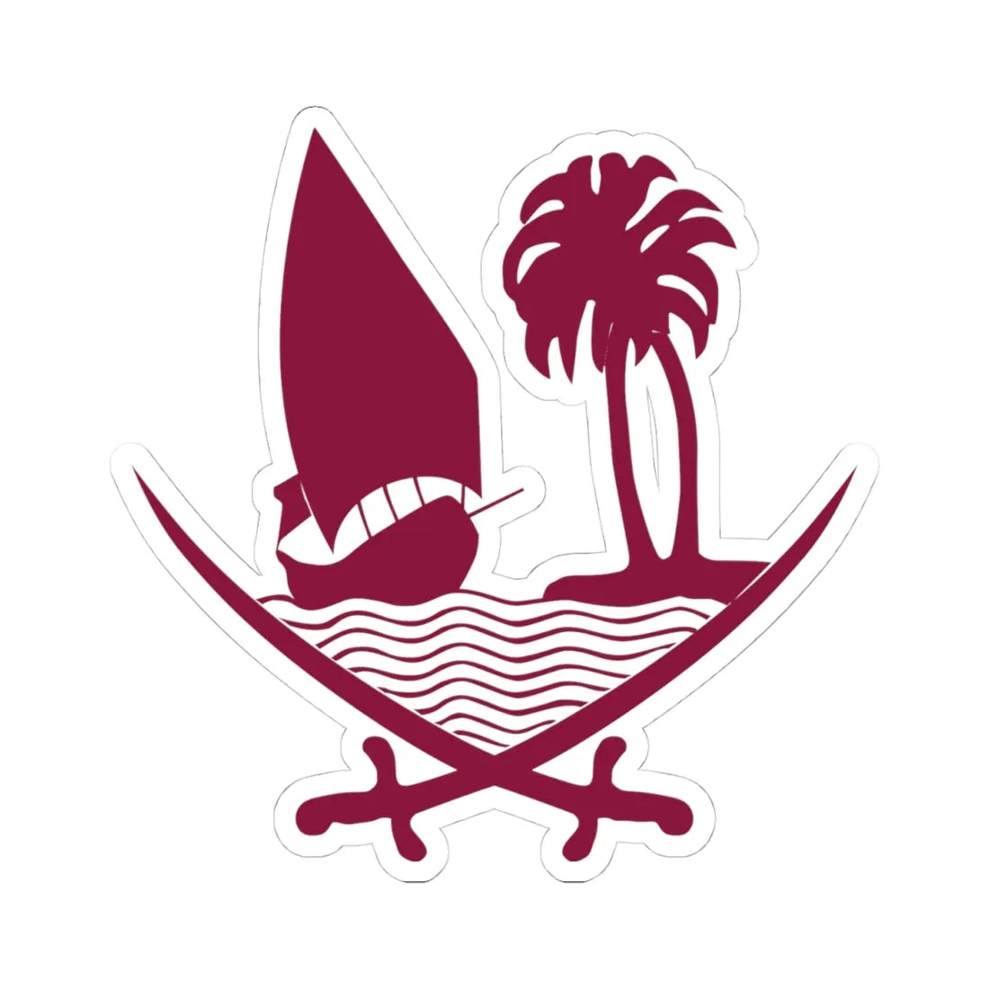 Emblem of Qatar-2022 (Qatar) (Coat of Arms) STICKER Vinyl Kiss-Cut Decal - The Sticker Space