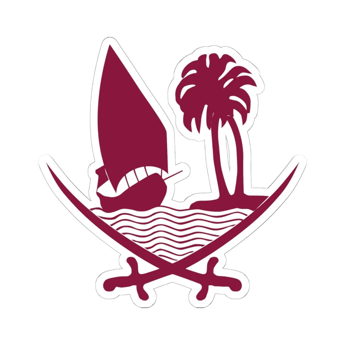 Emblem of Qatar-2022 (Qatar) (Coat of Arms) STICKER Vinyl Kiss-Cut Decal - The Sticker Space