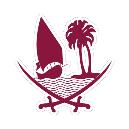 Emblem of Qatar-2022 (Qatar) (Coat of Arms) STICKER Vinyl Kiss-Cut Decal - The Sticker Space