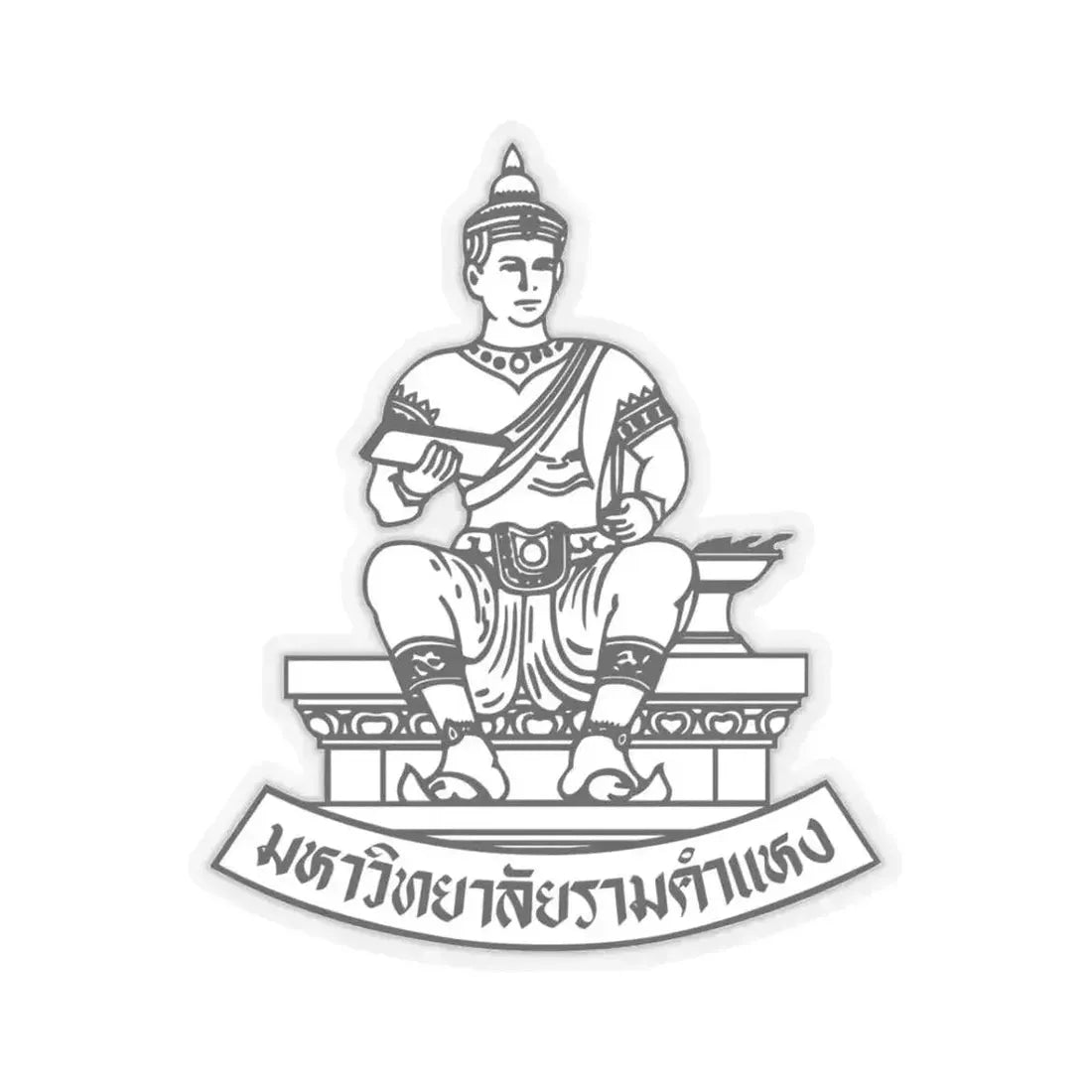 Emblem of Ramkhamhaeng University BW (Thailand) STICKER Vinyl Kiss-Cut Decal 3 Inch Transparent - The Sticker Space