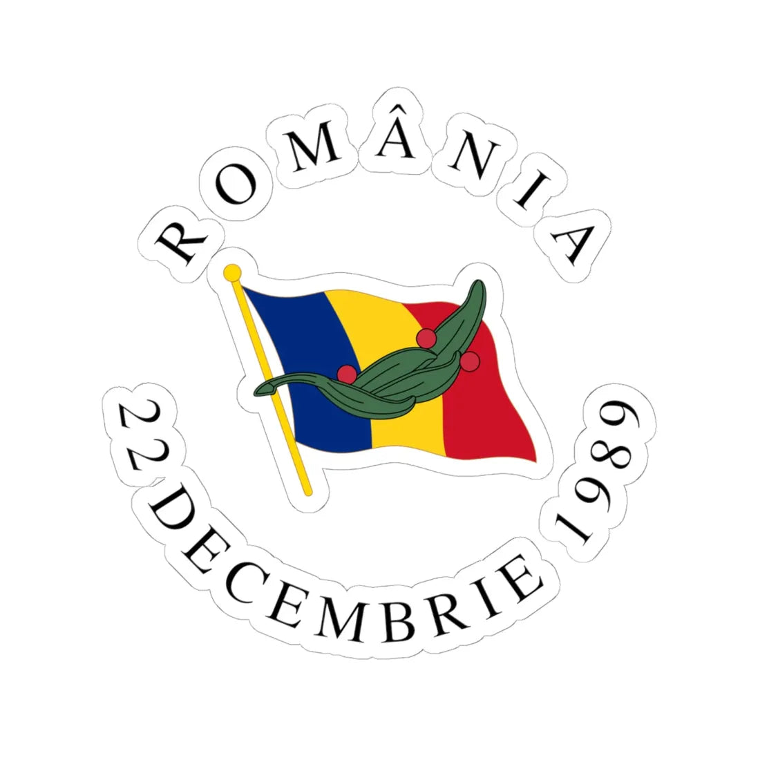 Emblem of Romania de facto 1990-1992 (Oman) (Coat of Arms) STICKER Vinyl Kiss-Cut Decal - The Sticker Space