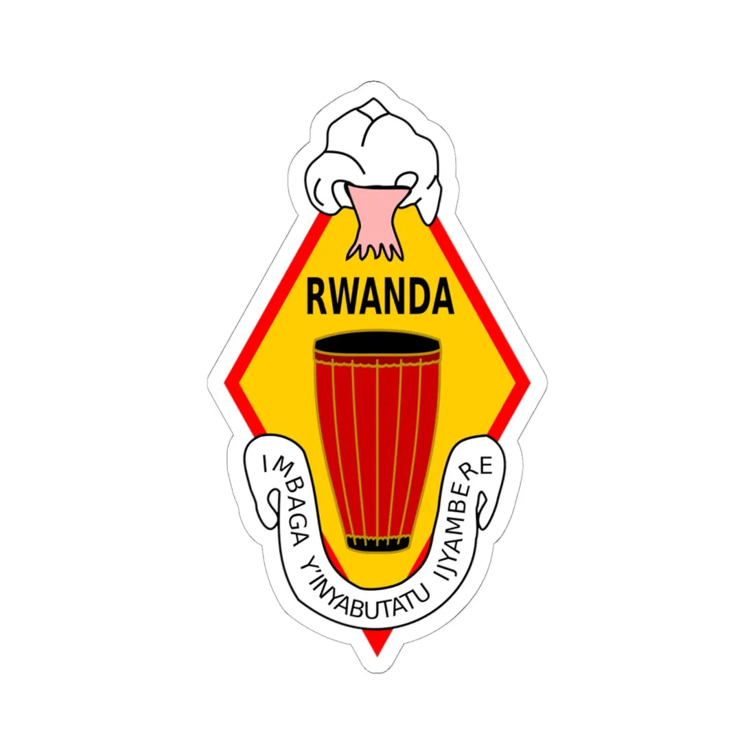 Emblem of Ruanda circa 1920-1962 (Rwanda) (Coat of Arms) STICKER Vinyl Kiss-Cut Decal 6 Inch White - The Sticker Space