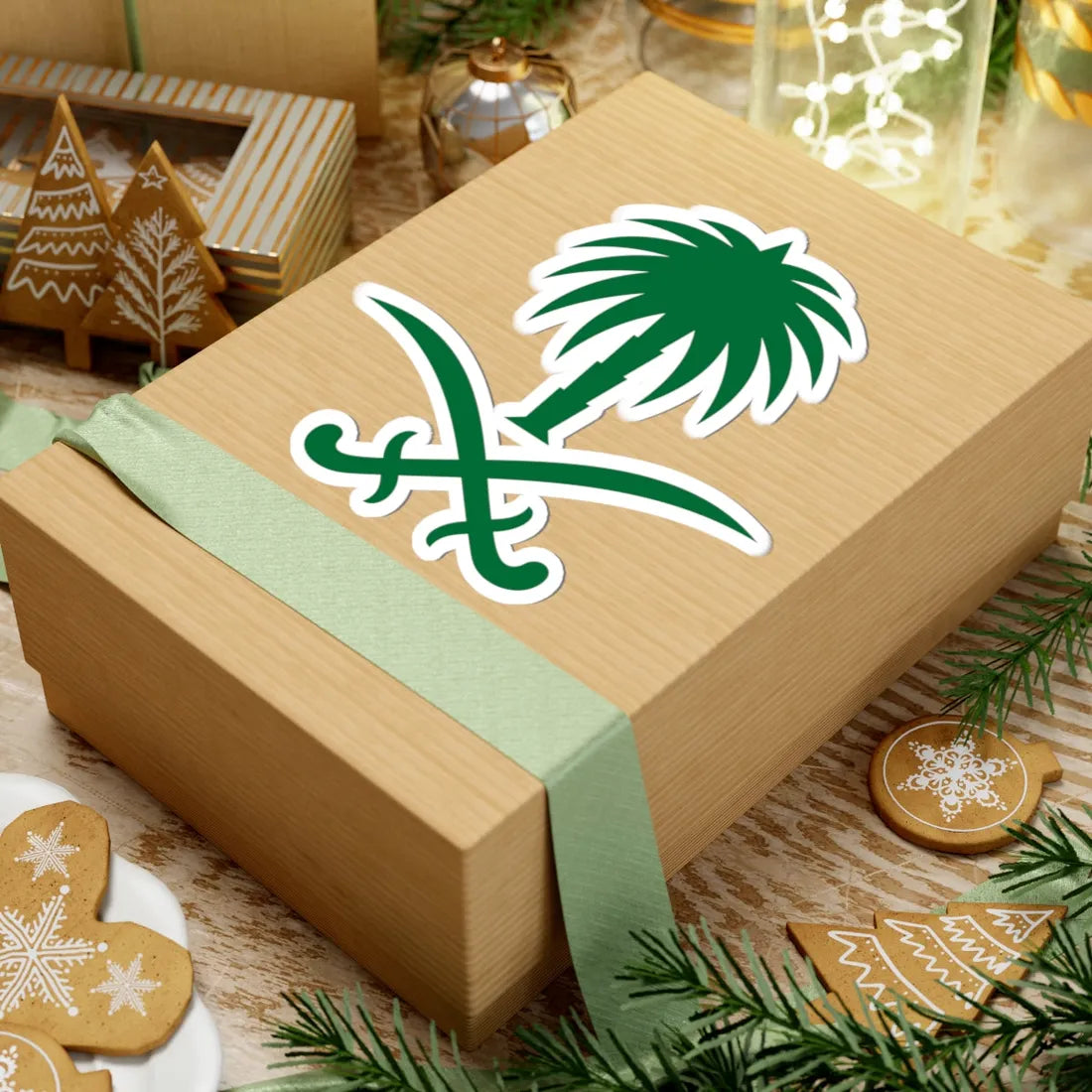 Emblem of Saudi Arabia 2 (Saudi Arabia) (Coat of Arms) STICKER Vinyl Kiss-Cut Decal - The Sticker Space