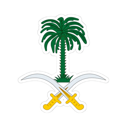 Emblem of Saudi Arabia (Saudi Arabia) (Coat of Arms) STICKER Vinyl Kiss-Cut Decal 4 Inch White - The Sticker Space