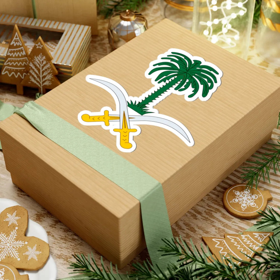 Emblem of Saudi Arabia (Saudi Arabia) (Coat of Arms) STICKER Vinyl Kiss-Cut Decal - The Sticker Space