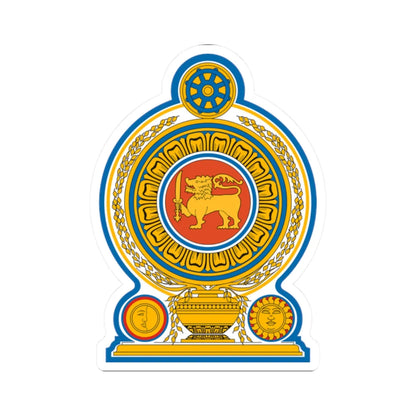 Emblem of Sri Lanka (Sri Lanka) (Coat of Arms) STICKER Vinyl Kiss-Cut Decal 2 Inch White - The Sticker Space