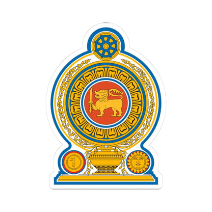 Emblem of Sri Lanka (Sri Lanka) (Coat of Arms) STICKER Vinyl Kiss-Cut Decal 3 Inch White - The Sticker Space