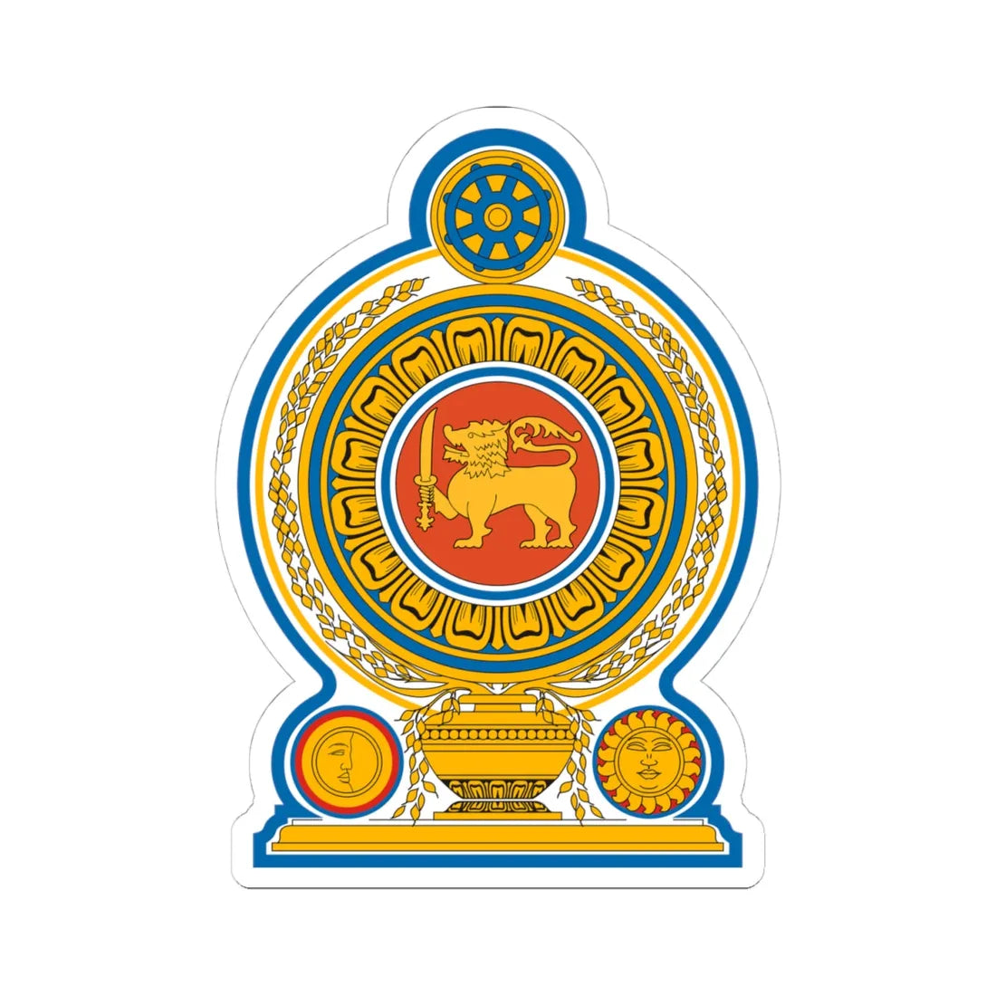 Emblem of Sri Lanka (Sri Lanka) (Coat of Arms) STICKER Vinyl Kiss-Cut Decal - The Sticker Space