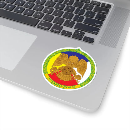 Emblem of Sukhbaatar district Ulaanbaatar (Mongolia) (Coat of Arms) STICKER Vinyl Kiss-Cut Decal - The Sticker Space