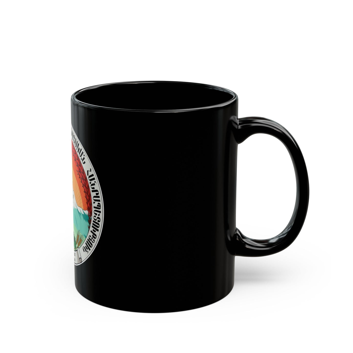 Emblem of the Armenian SSR (1922) - Black Coffee Mug-The Sticker Space