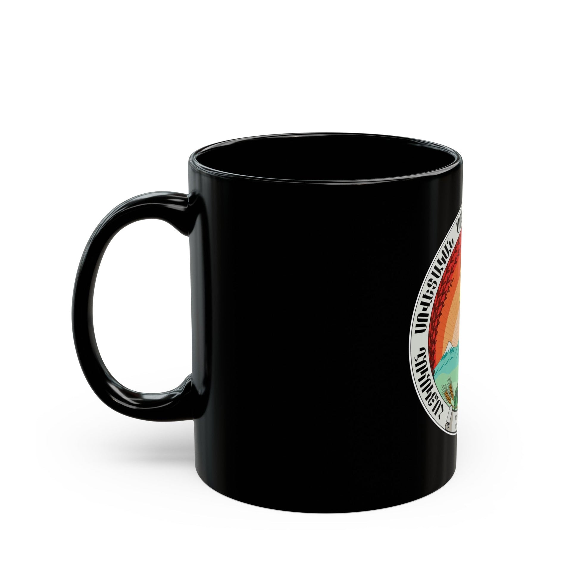 Emblem of the Armenian SSR (1922) - Black Coffee Mug-The Sticker Space