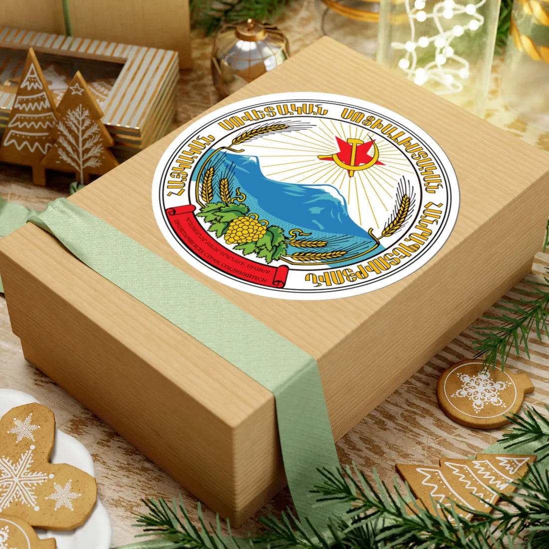 Emblem of the Armenian SSR (Armenia) (Coat of Arms) STICKER Vinyl Kiss-Cut Decal - The Sticker Space