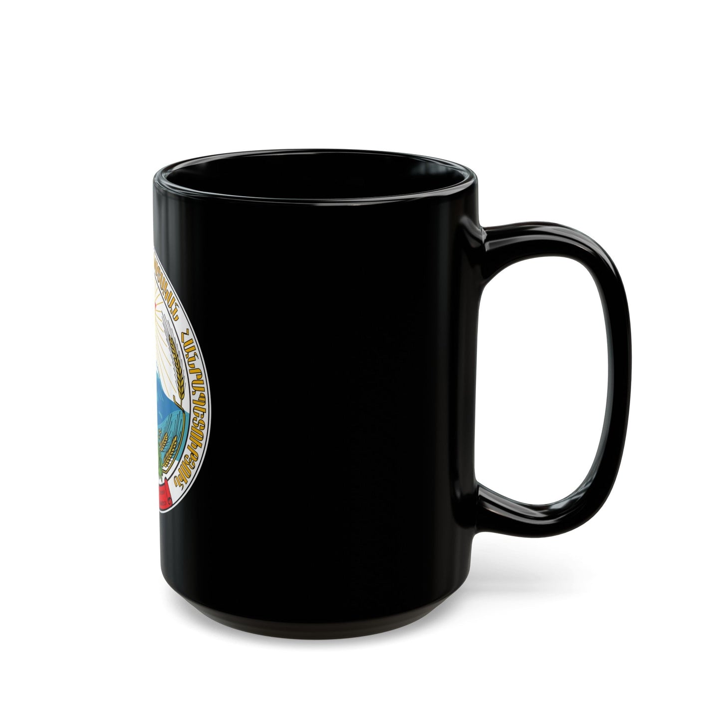 Emblem of the Armenian SSR - Black Coffee Mug-The Sticker Space